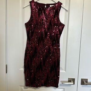 Emerald Sundae burgundy wine velvet and sequin dress size M